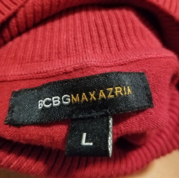 Bcbgmaxazria turtleneck red belted sweater L - Picture 8 of 11